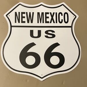 New Mexico US 66 Black and White Wall Sign